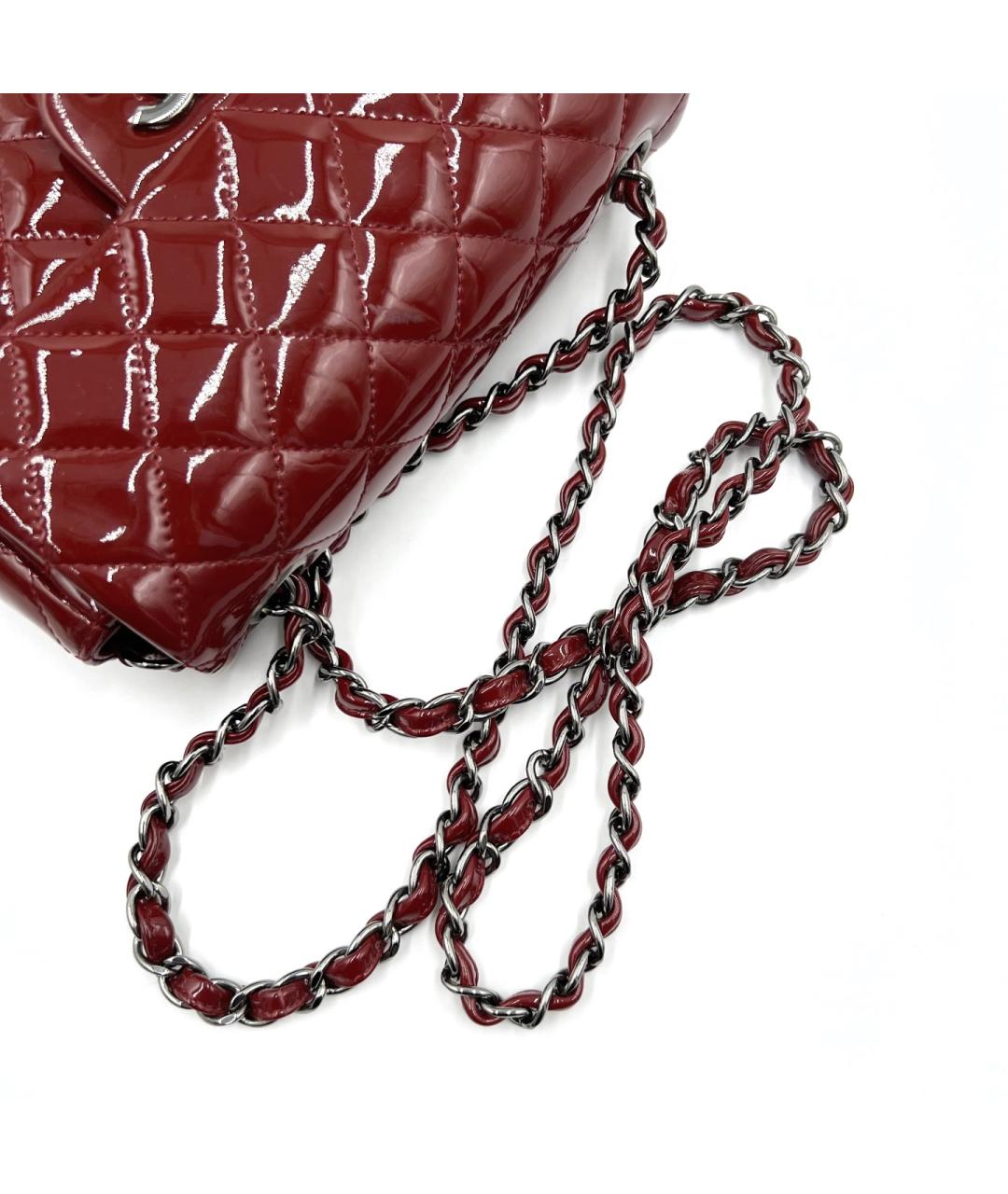 CHANEL Красная сумка через плечо из лакированной кожи, фото 6