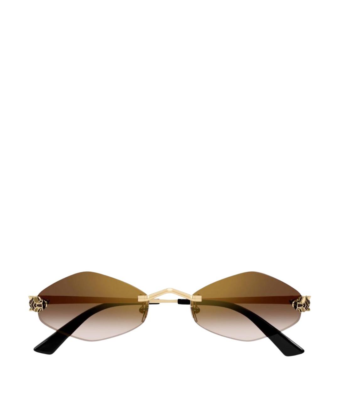 CARTIER Коричневые металлические солнцезащитные очки, фото 1