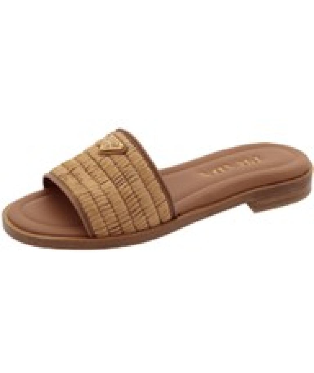 PRADA Коричневые шлепанцы, фото 4