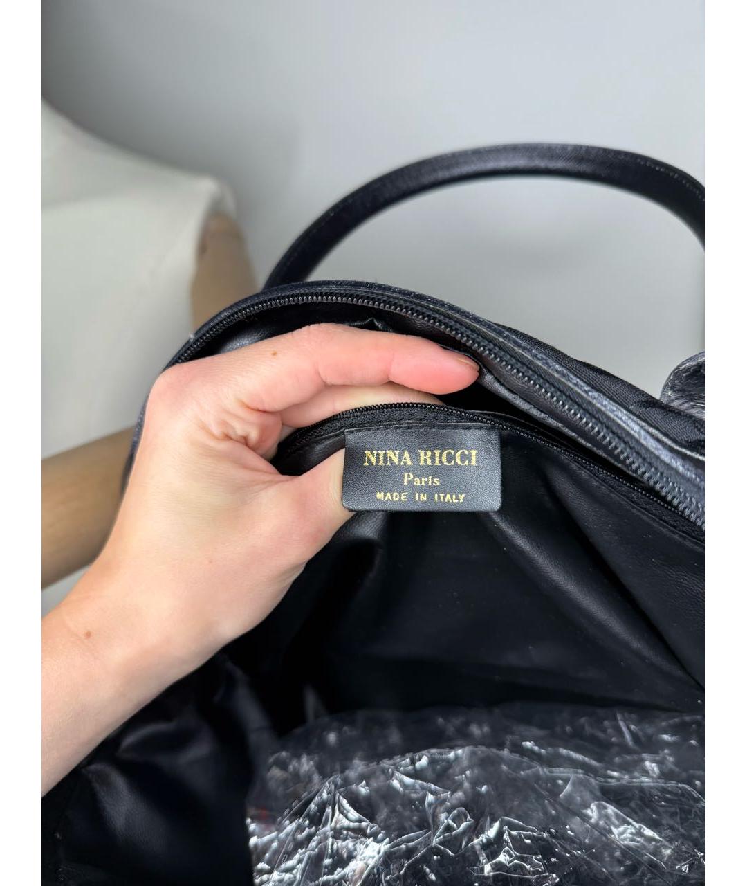 NINA RICCI Черная сумка с короткими ручками, фото 3