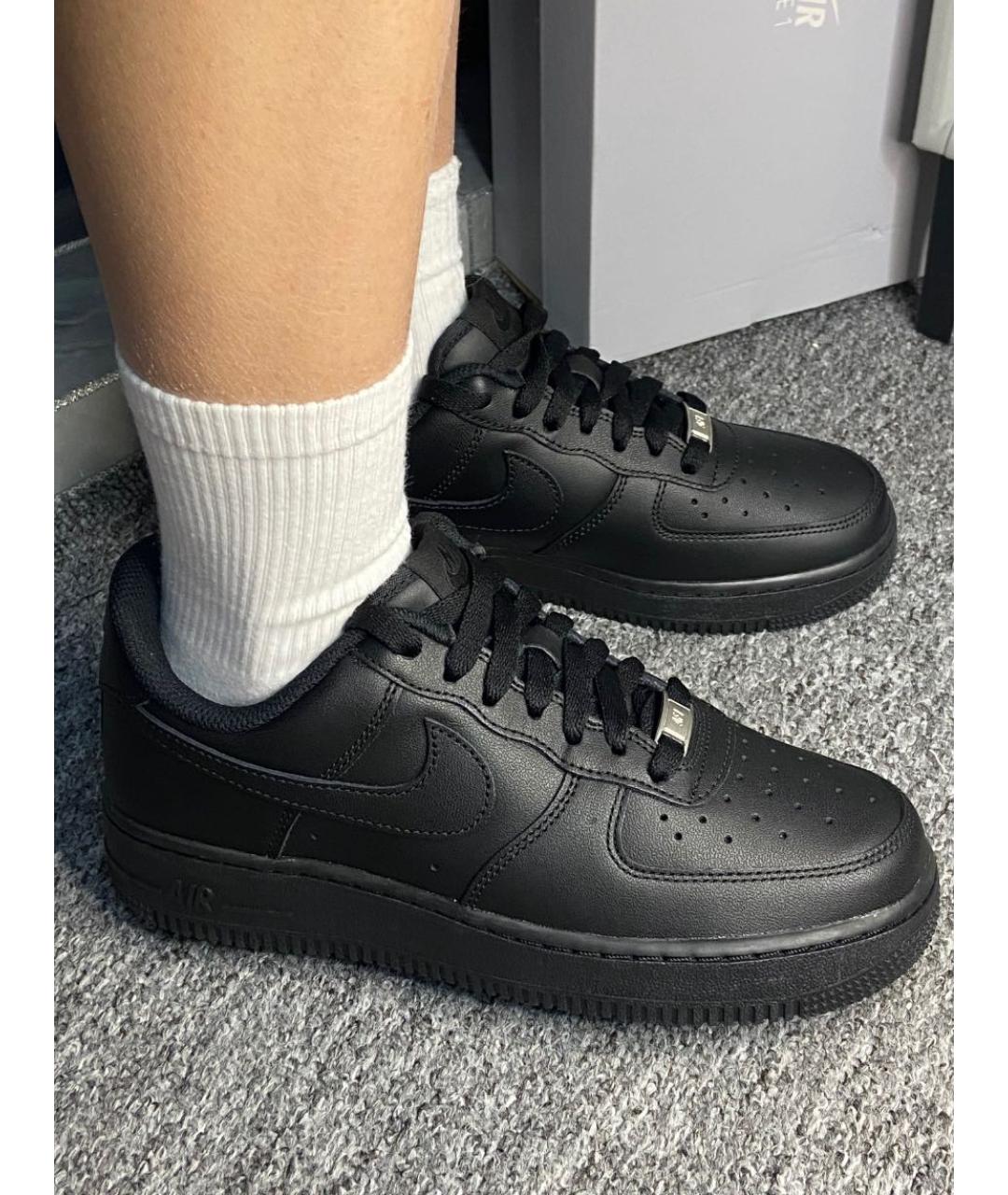 NIKE Черные кожаные кроссовки, фото 5