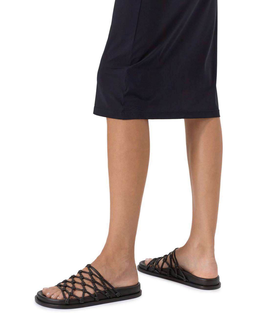 JIL SANDER Черные кожаные шлепанцы, фото 6