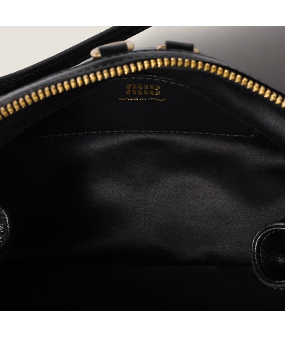 MIU MIU Черная кожаная сумка через плечо, фото 4