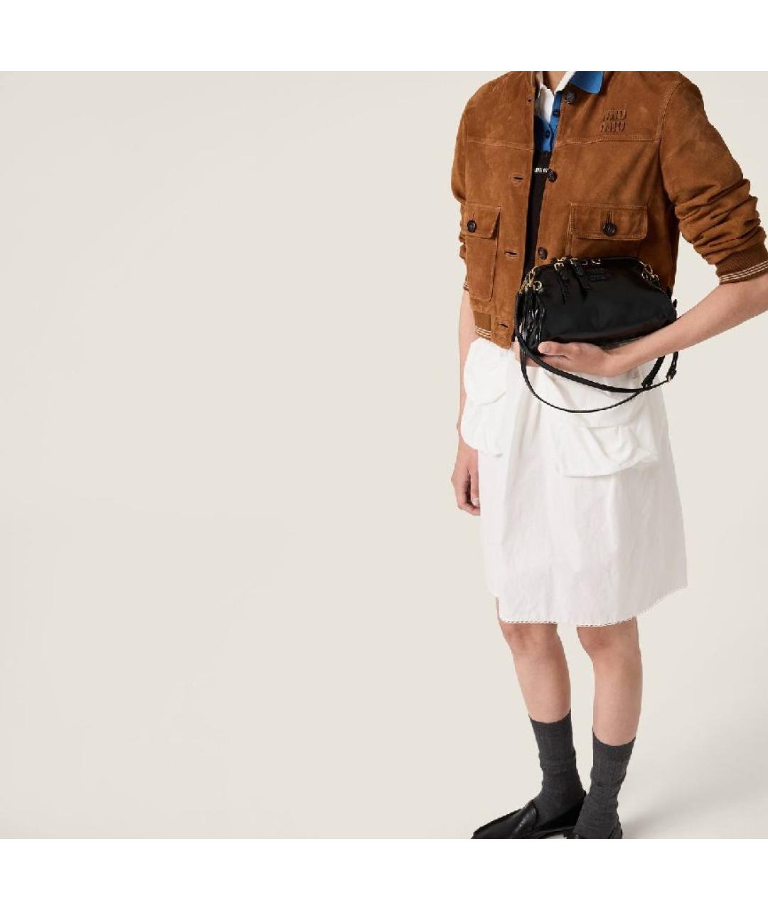 MIU MIU Черная кожаная сумка через плечо, фото 3