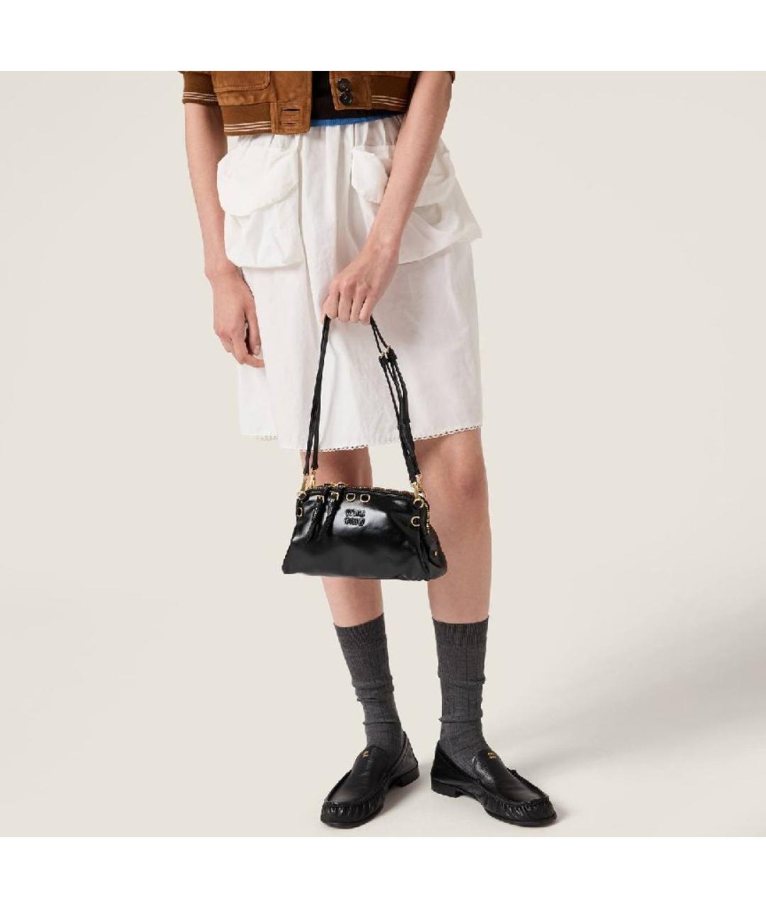 MIU MIU Черная кожаная сумка через плечо, фото 2