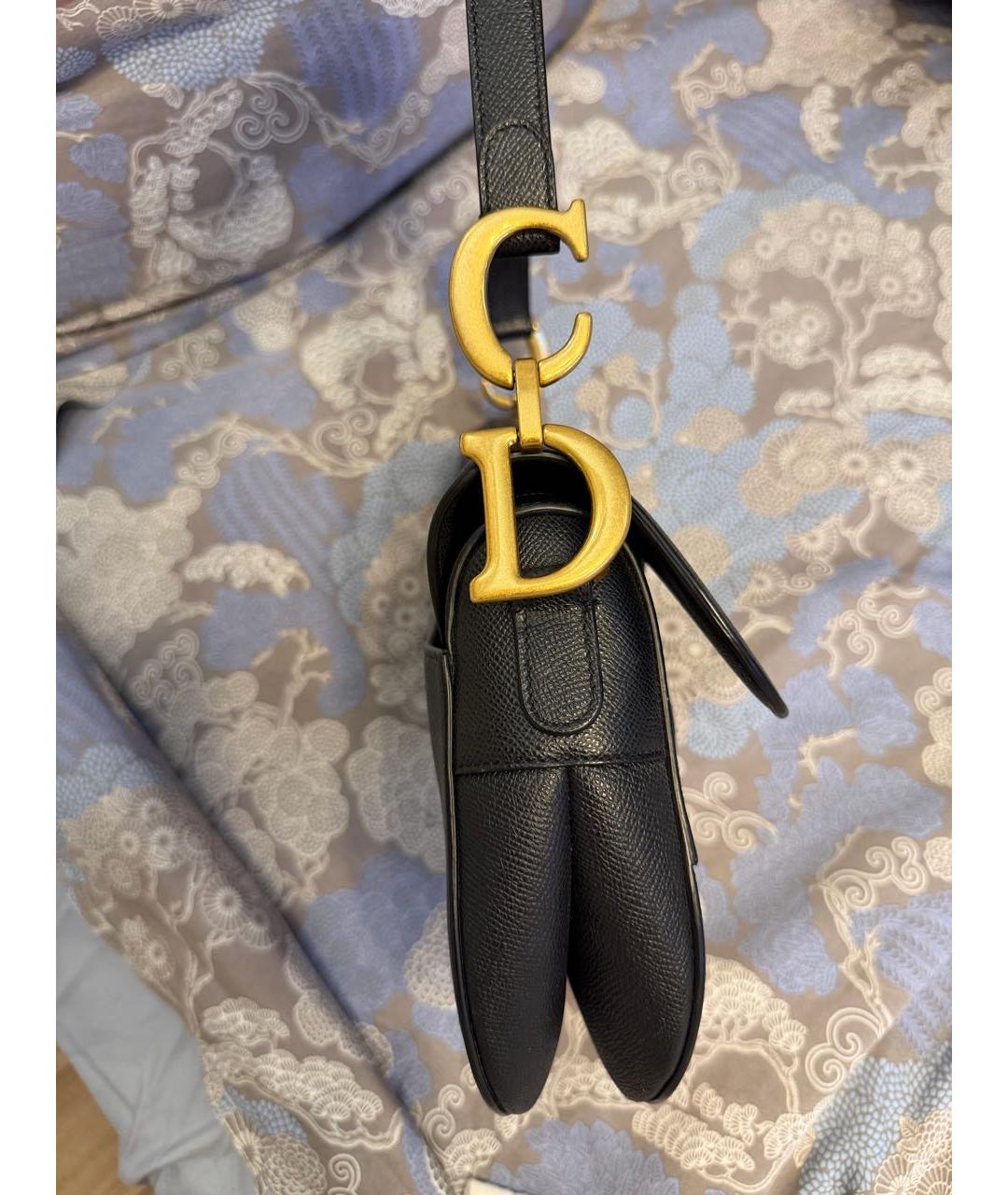 CHRISTIAN DIOR Черная кожаная сумка с короткими ручками, фото 2