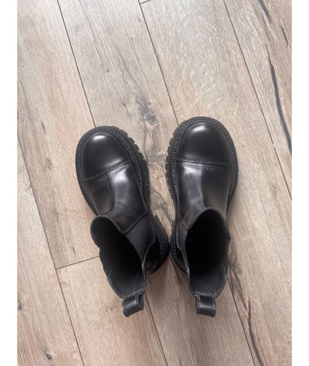 BALENCIAGA Черные кожаные ботинки, фото 3