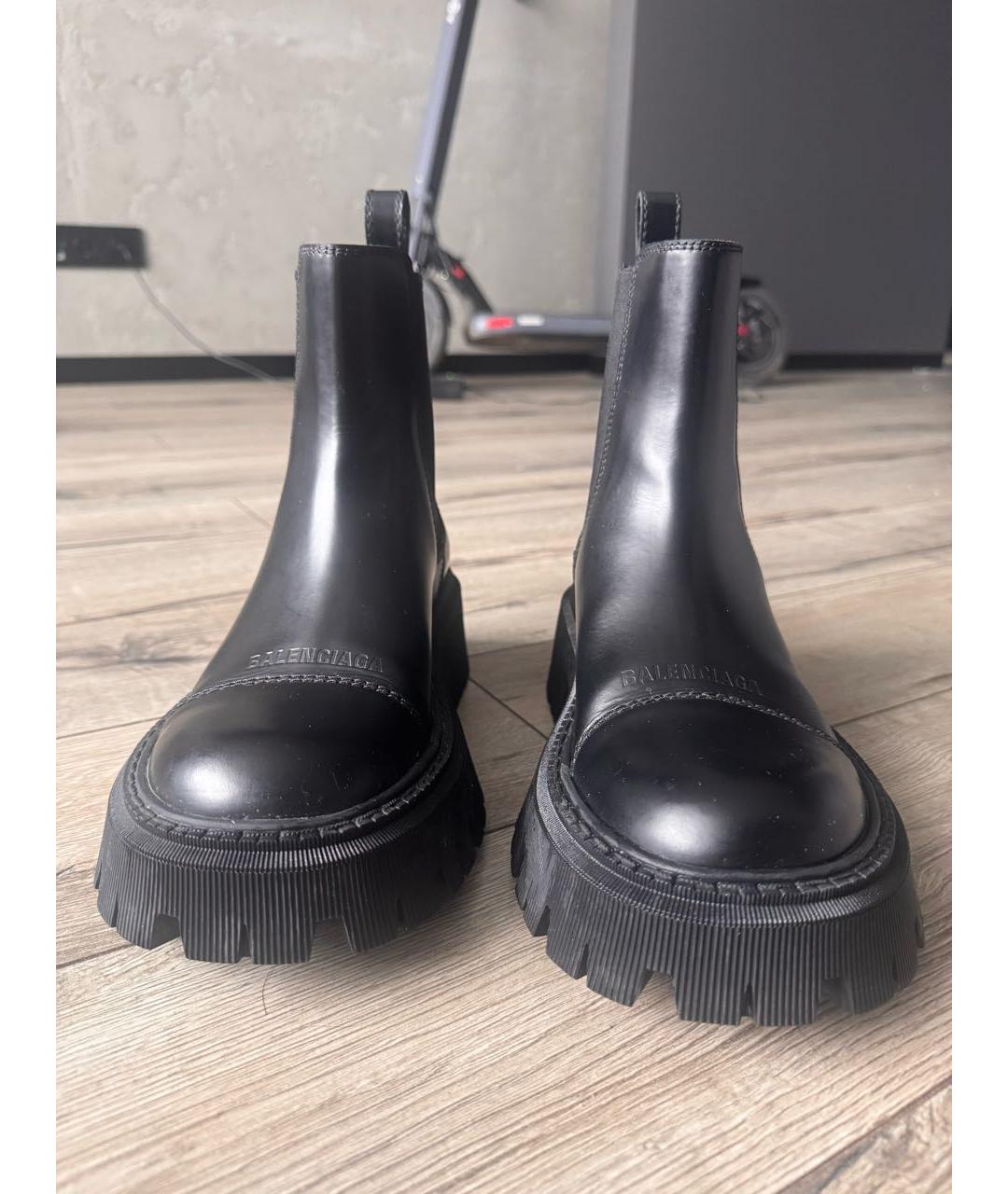 BALENCIAGA Черные кожаные ботинки, фото 2