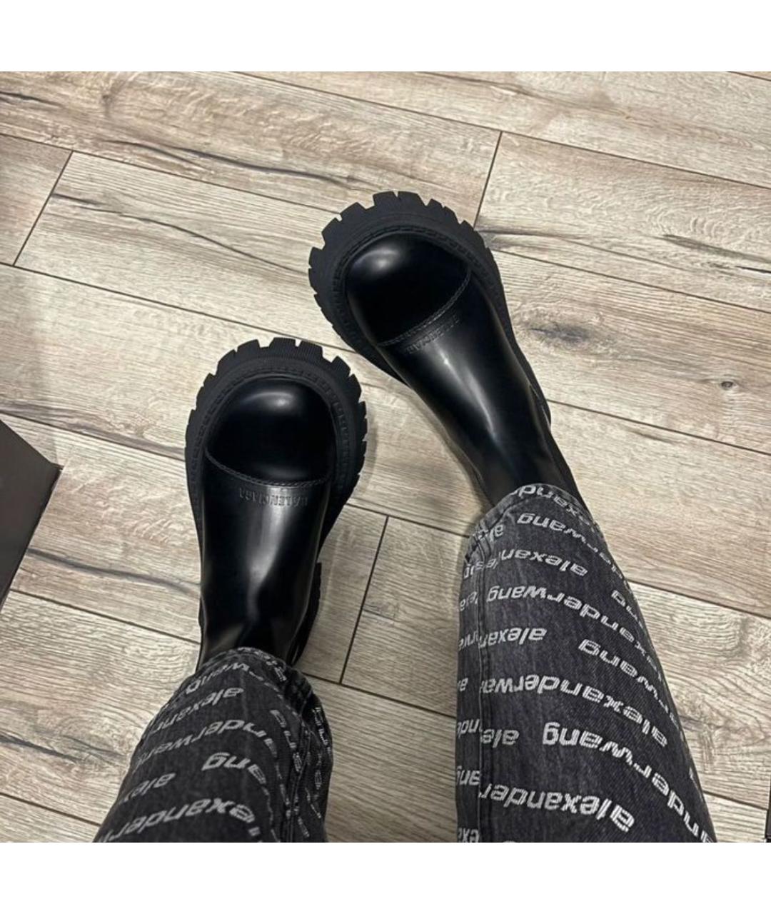 BALENCIAGA Черные кожаные ботинки, фото 5