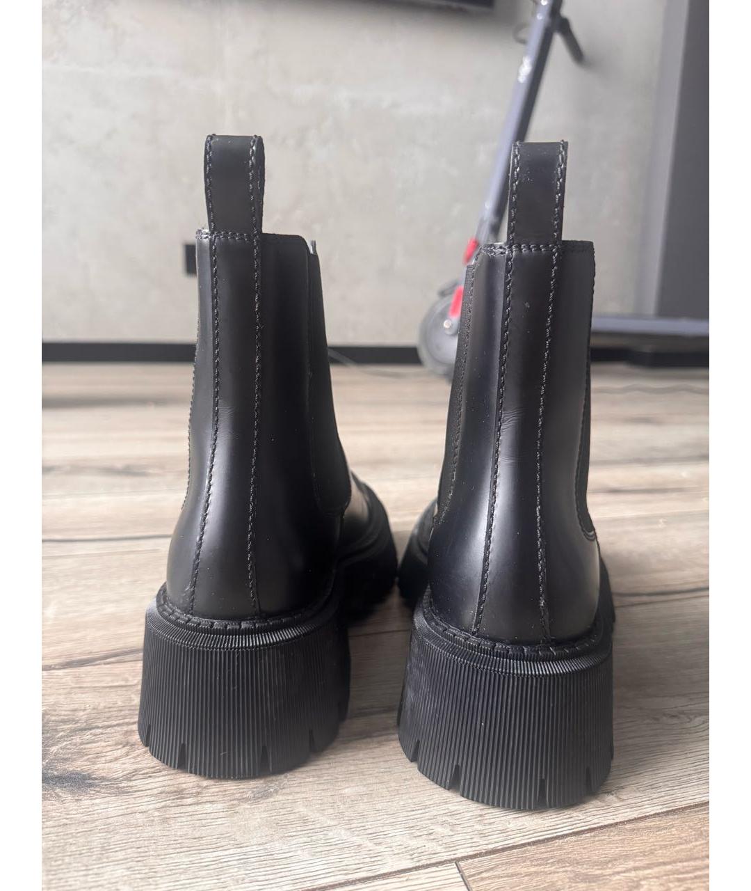 BALENCIAGA Черные кожаные ботинки, фото 4