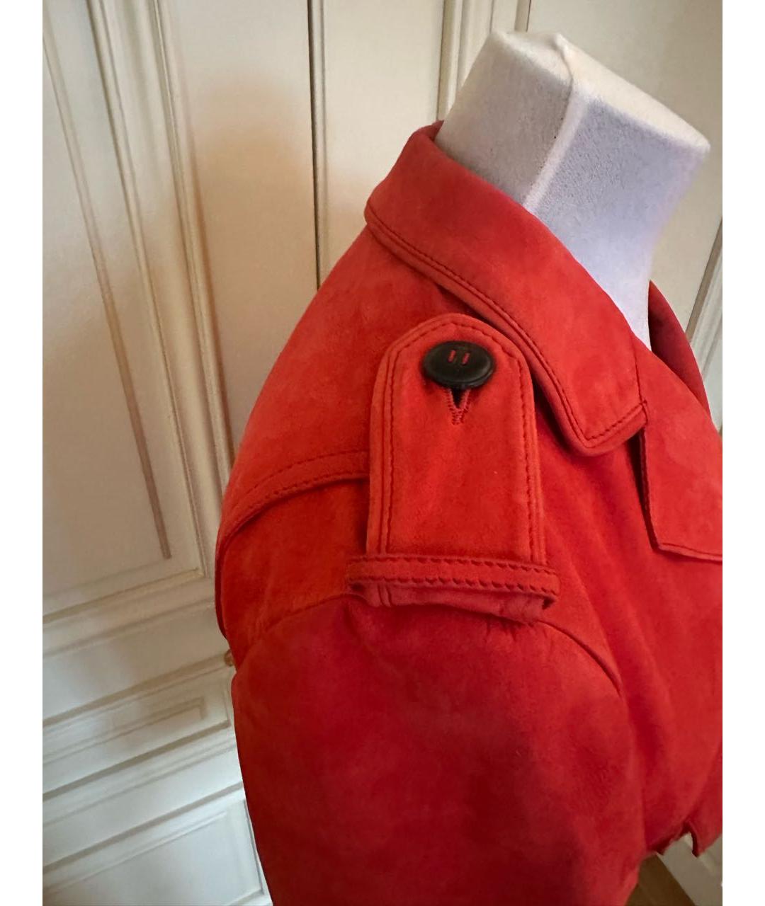 CHRISTIAN DIOR Красный кожаный жакет/пиджак, фото 4