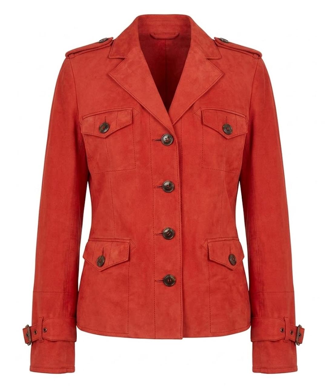 CHRISTIAN DIOR Красный кожаный жакет/пиджак, фото 1