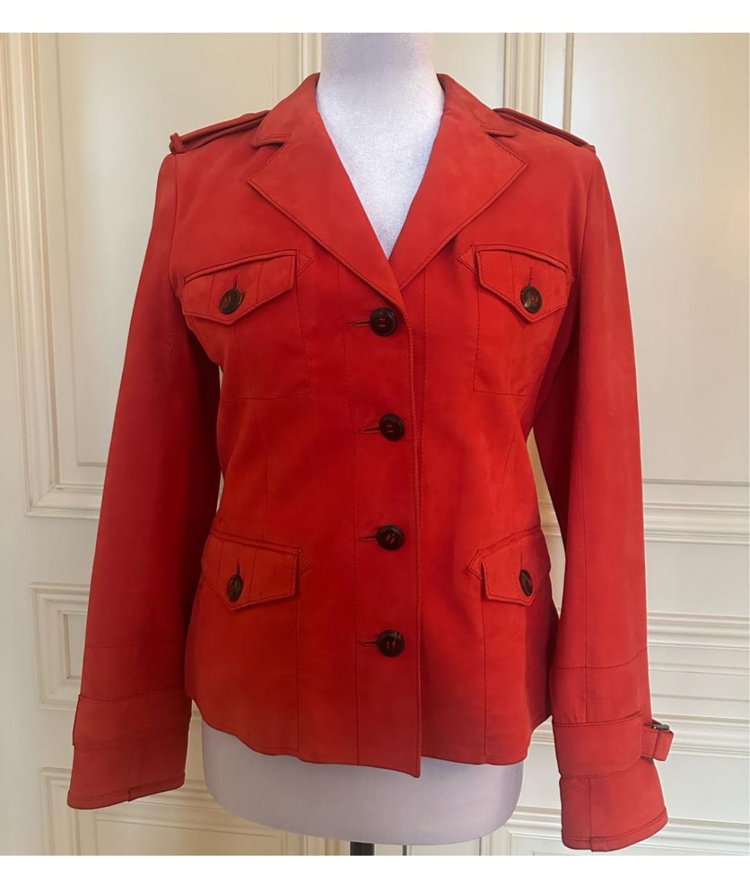 CHRISTIAN DIOR Красный кожаный жакет/пиджак, фото 8