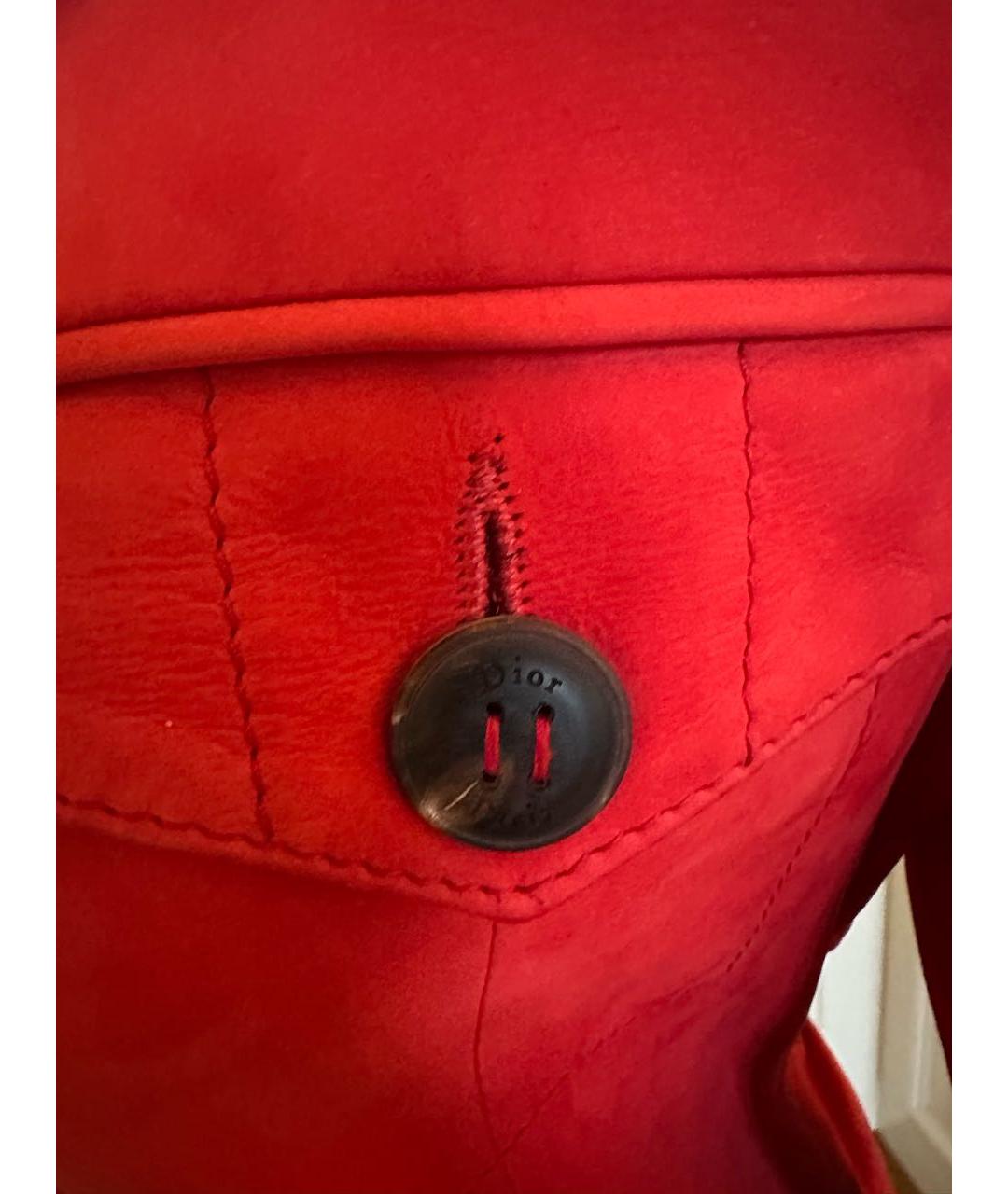 CHRISTIAN DIOR Красный кожаный жакет/пиджак, фото 5