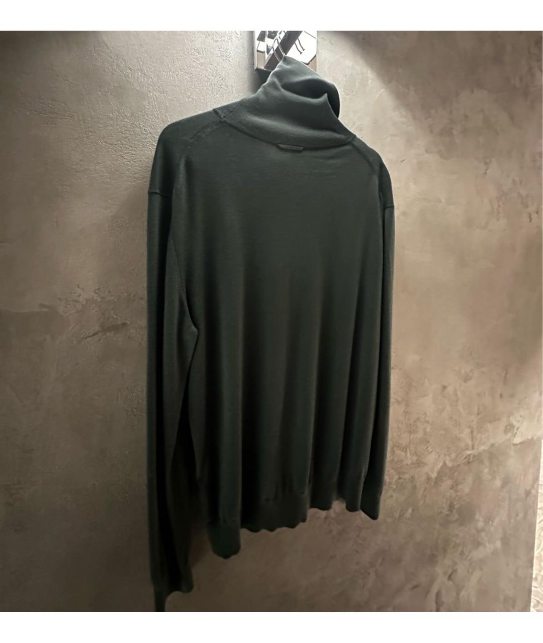 ZZEGNA Зеленая шерстяная водолазка, фото 4