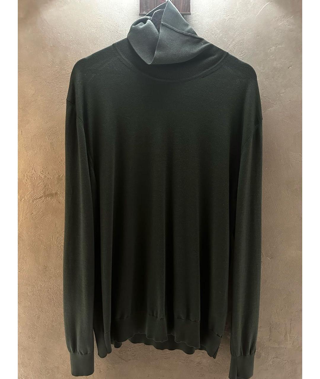ZZEGNA Зеленая шерстяная водолазка, фото 3