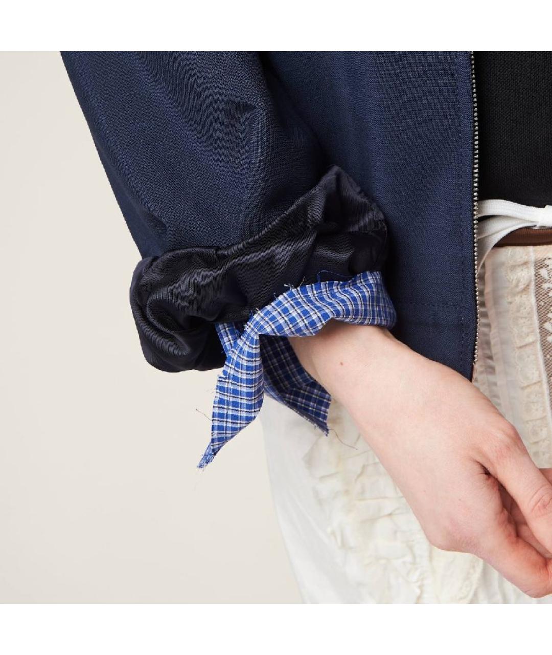 MIU MIU Темно-синяя шерстяная куртка, фото 4