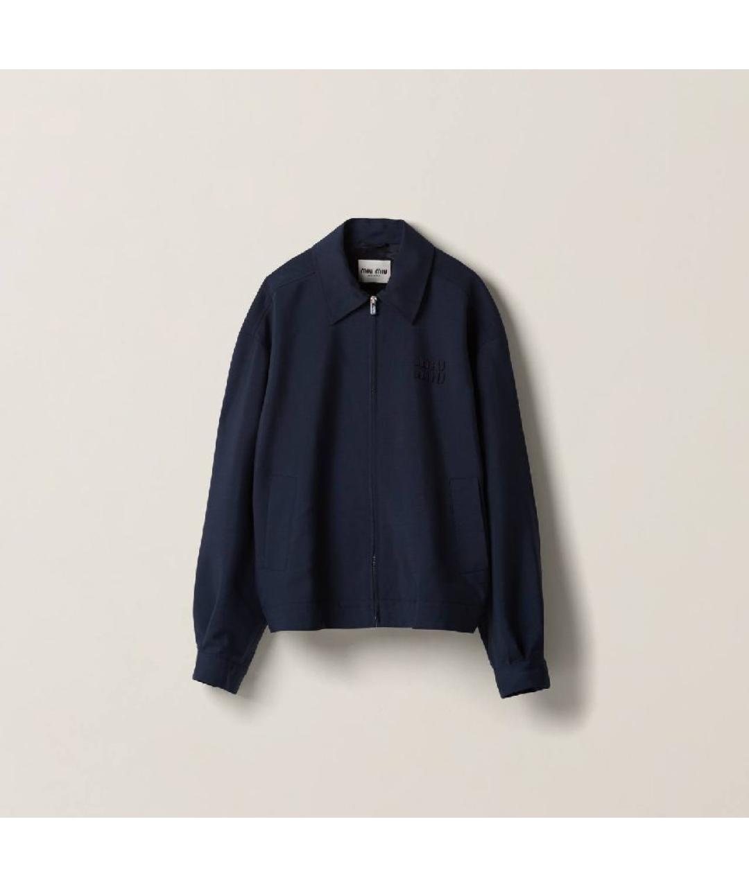 MIU MIU Темно-синяя шерстяная куртка, фото 7