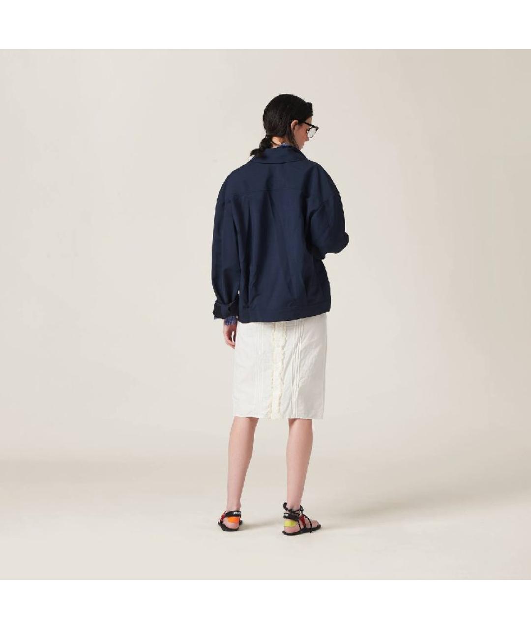 MIU MIU Темно-синяя шерстяная куртка, фото 5