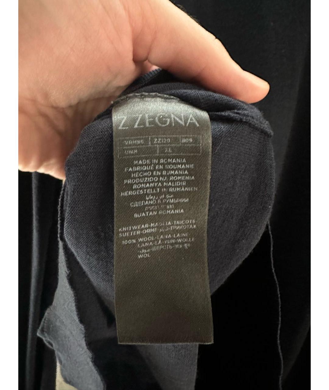 ZZEGNA Темно-синяя шерстяная водолазка, фото 4
