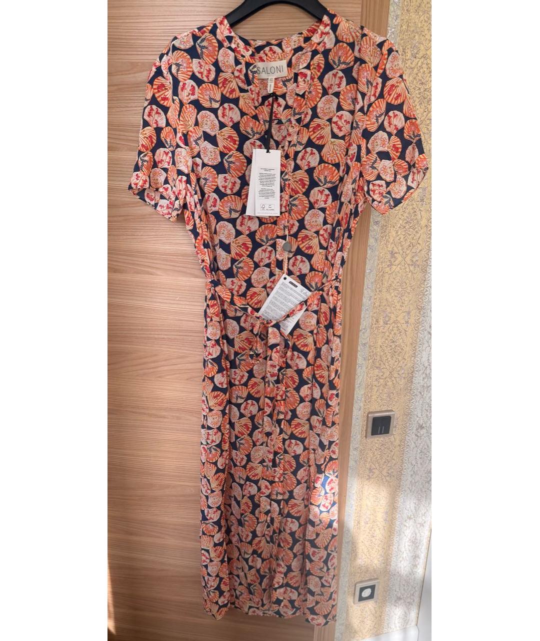 SALONI Мульти шелковое повседневное платье, фото 2