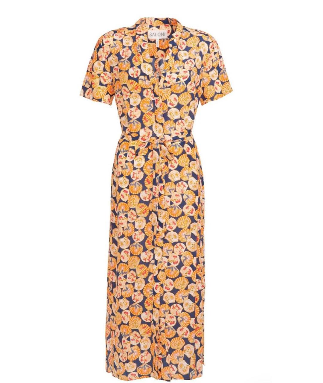 SALONI Мульти шелковое повседневное платье, фото 9