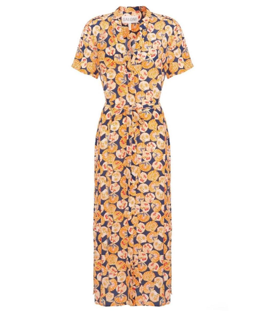 SALONI Мульти шелковое повседневное платье, фото 1