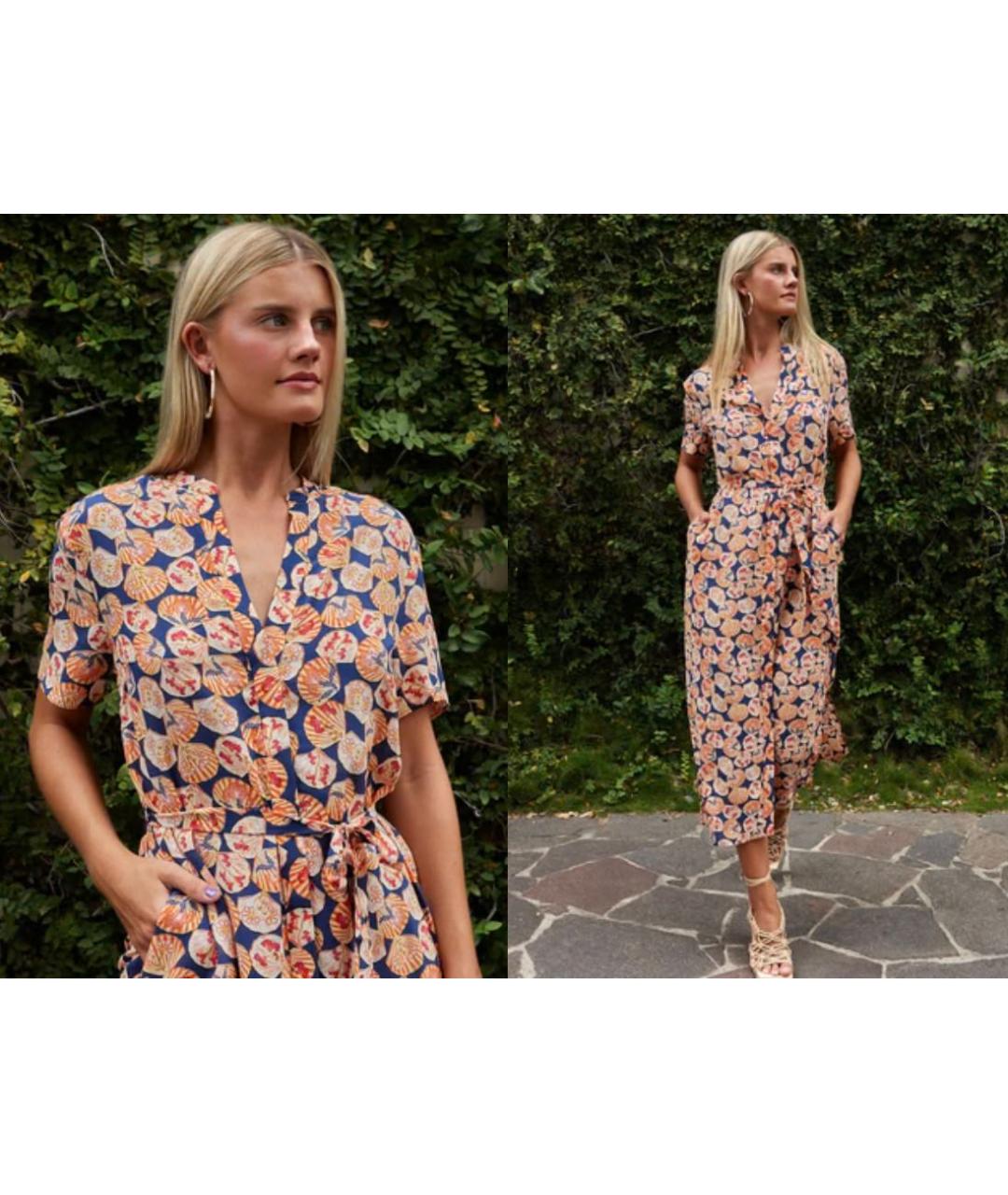 SALONI Мульти шелковое повседневное платье, фото 6