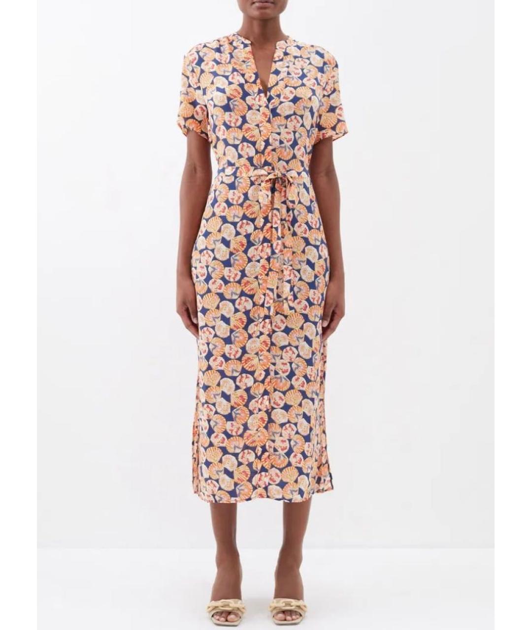 SALONI Мульти шелковое повседневное платье, фото 7