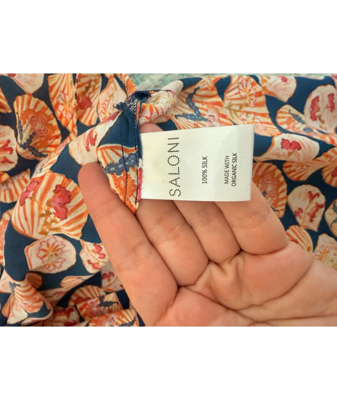 SALONI Мульти шелковое повседневное платье, фото 3