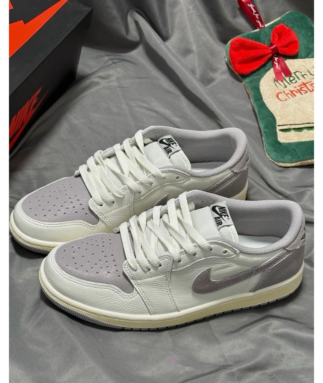 JORDAN Серые замшевые низкие кроссовки / кеды, фото 3