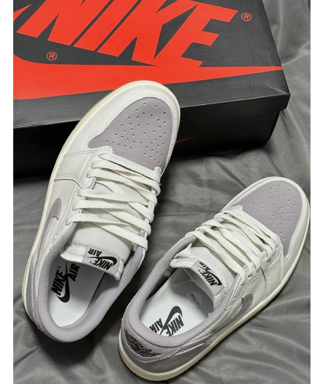 JORDAN Серые замшевые низкие кроссовки / кеды, фото 4