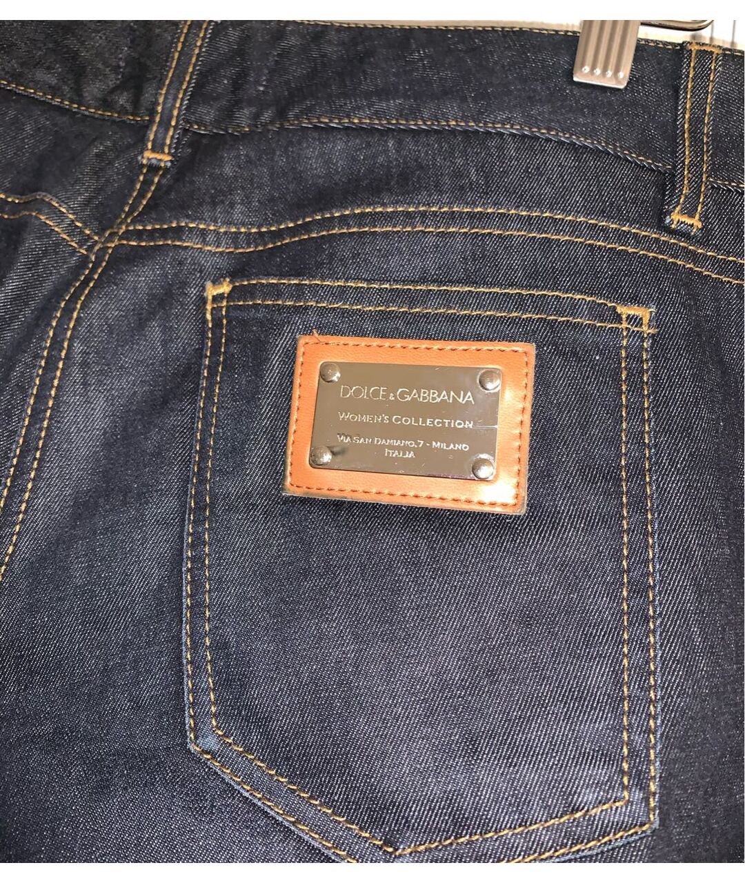 DOLCE&GABBANA Синие хлопковые джинсы слим, фото 2