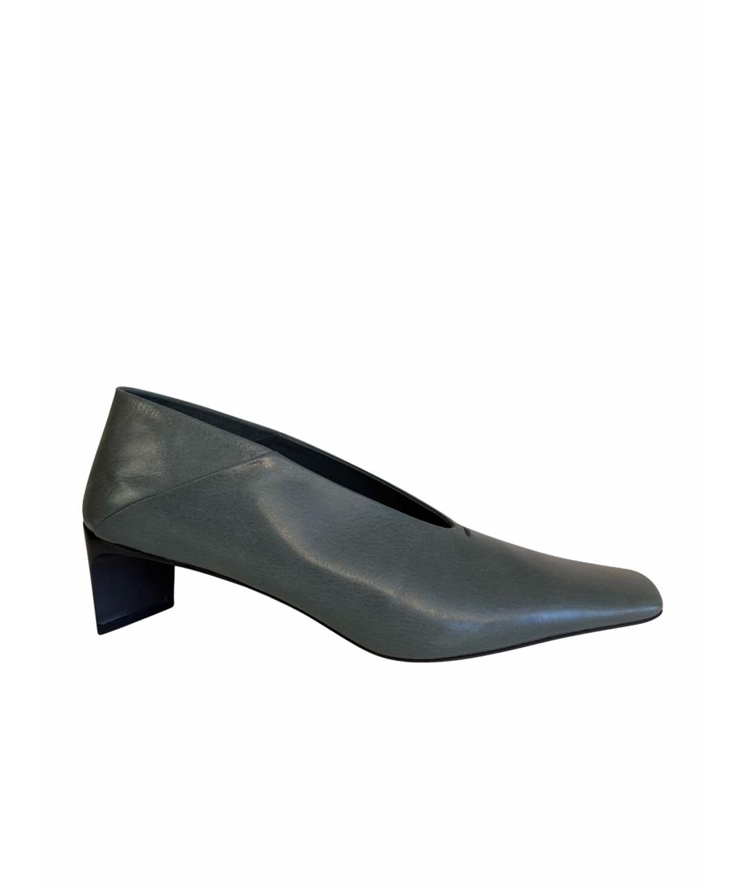 JIL SANDER Зеленые кожаные туфли, фото 1