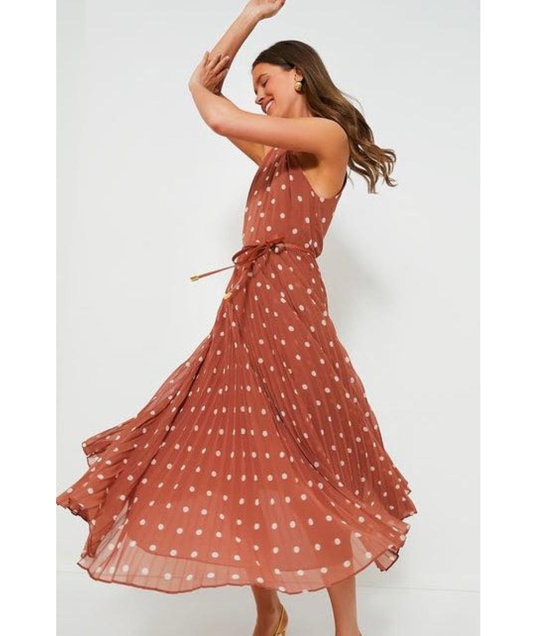 ZIMMERMANN Коричневое полиэстеровое повседневное платье, фото 5