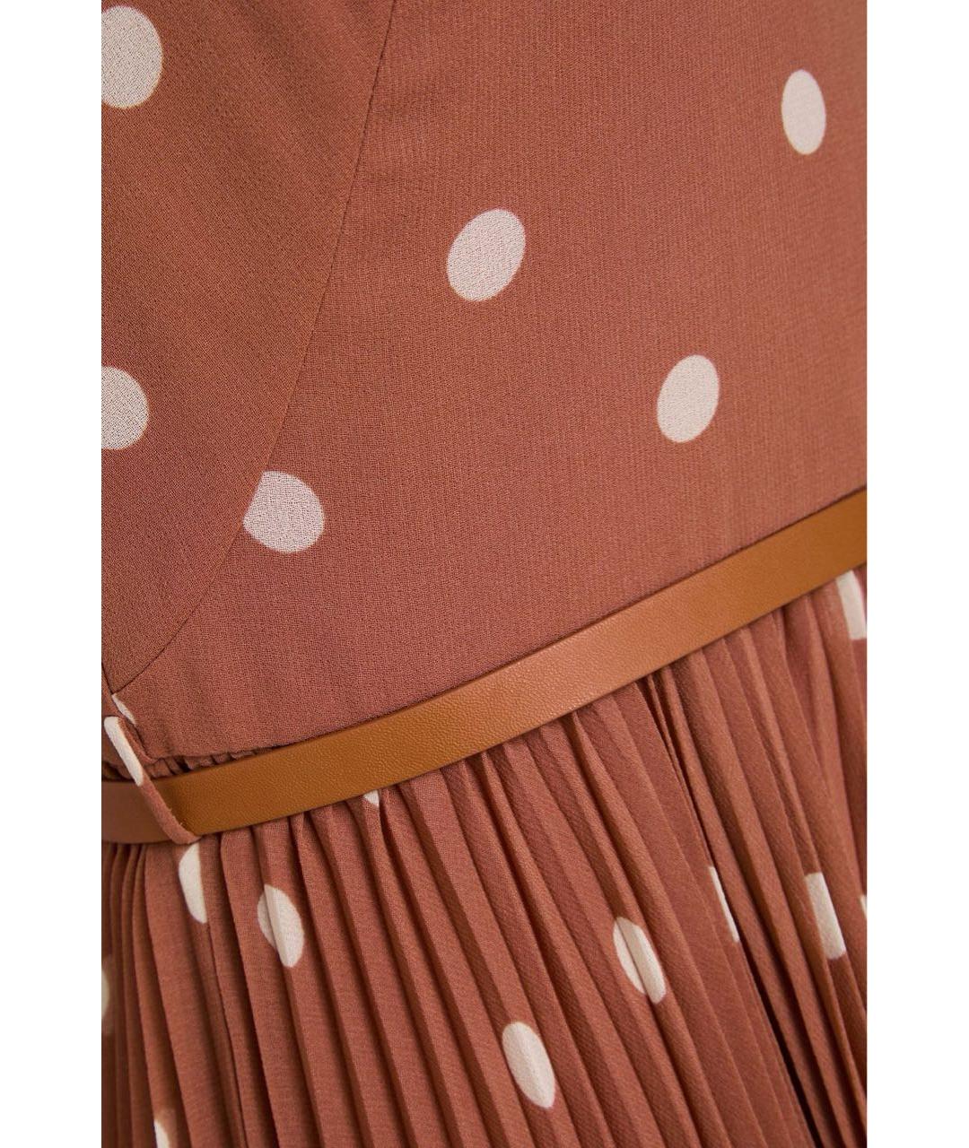 ZIMMERMANN Коричневое полиэстеровое повседневное платье, фото 4