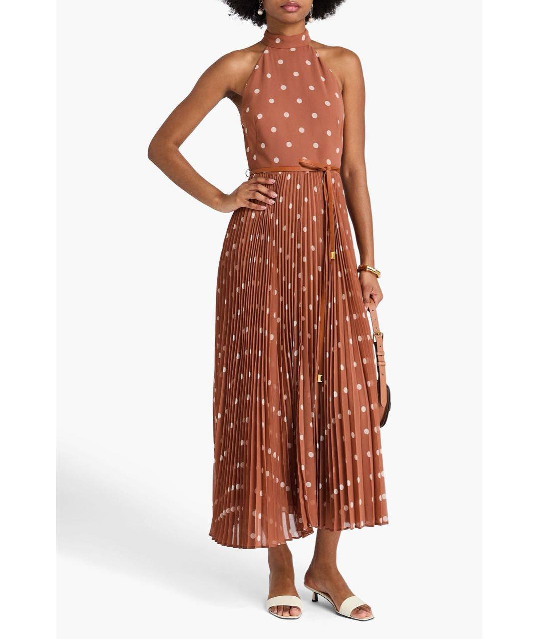 ZIMMERMANN Коричневое полиэстеровое повседневное платье, фото 3