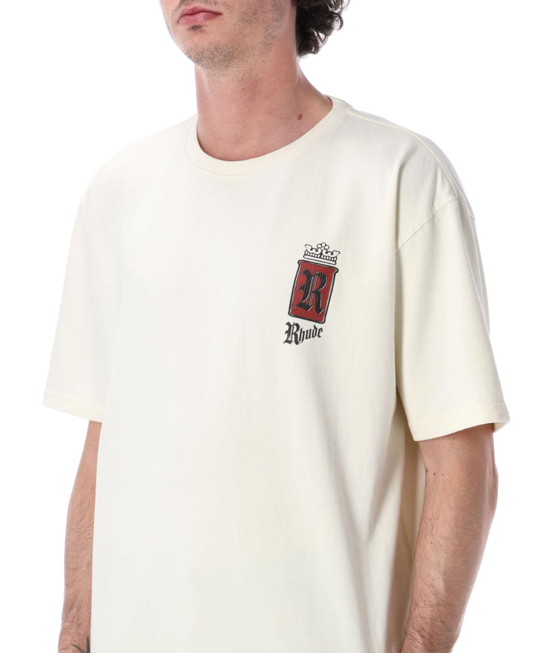 RHUDE Белая хлопковая футболка, фото 3