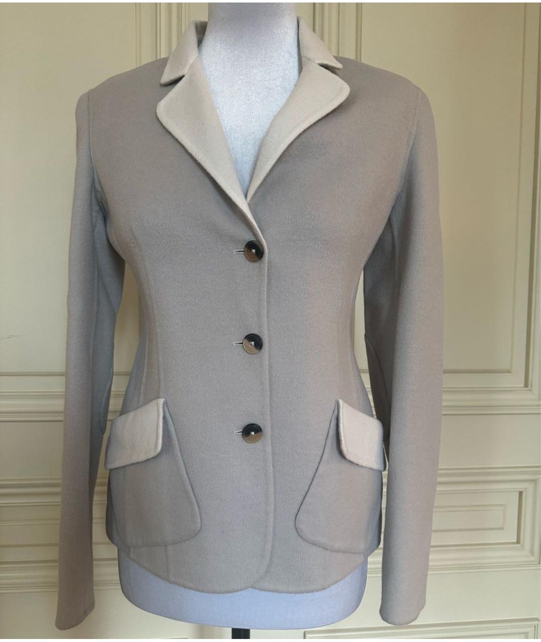 JIL SANDER Серый кашемировый жакет/пиджак, фото 8