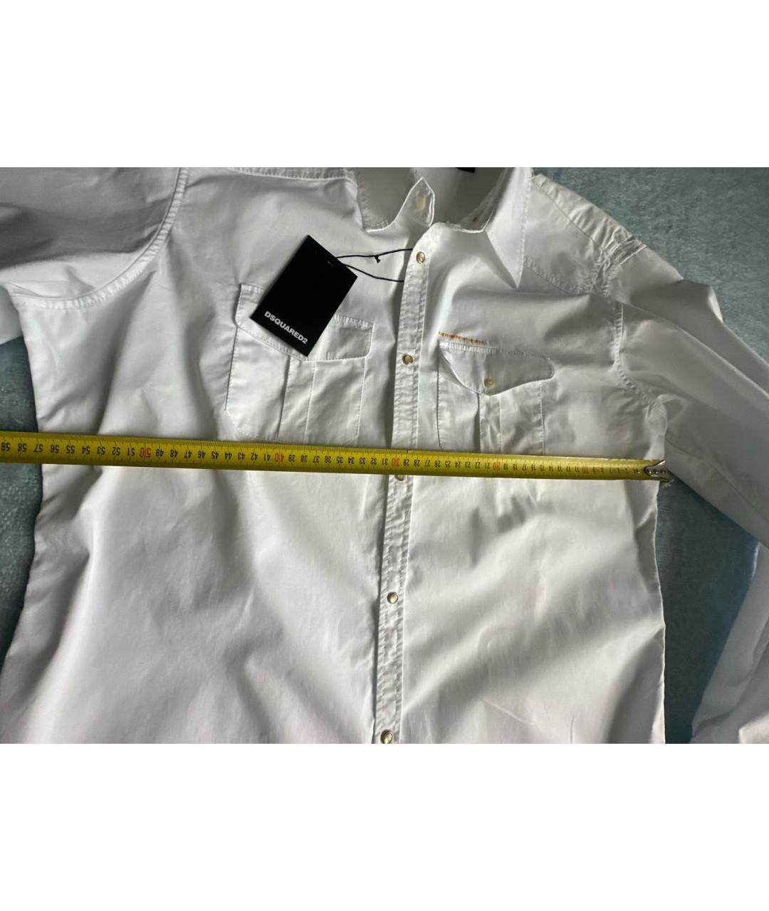 DSQUARED2 Белая хлопковая кэжуал рубашка, фото 6