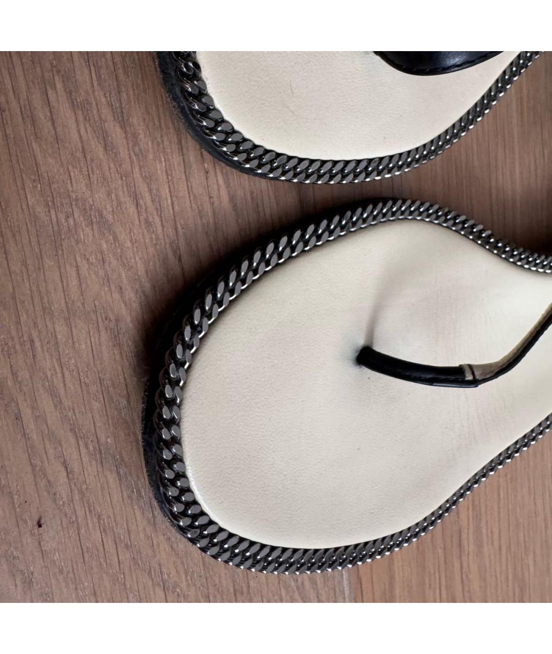 CHANEL Черные кожаные сандалии, фото 5