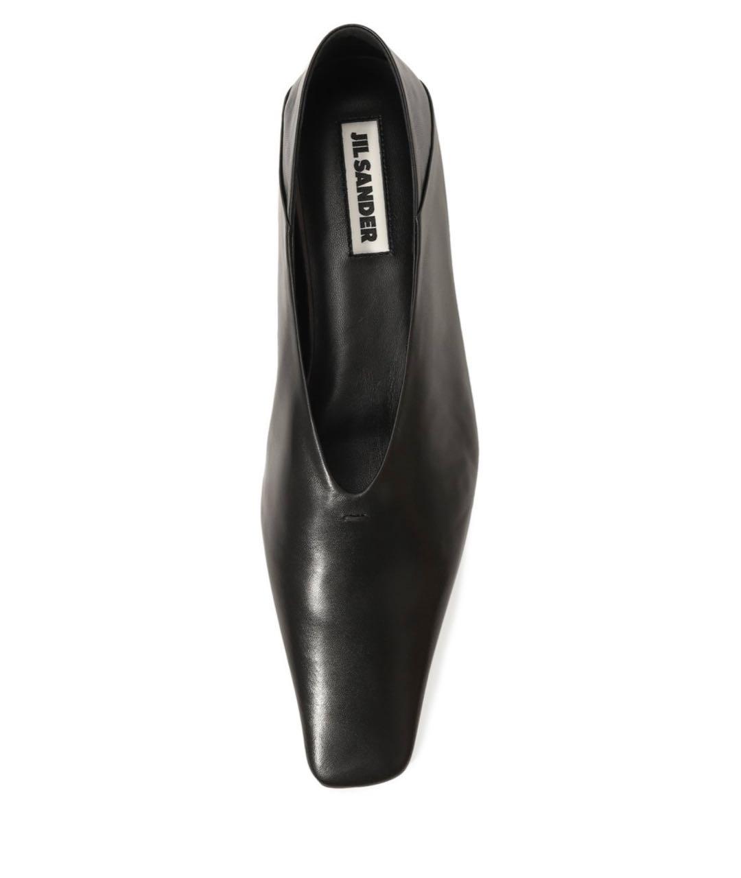 JIL SANDER Черные кожаные туфли, фото 3