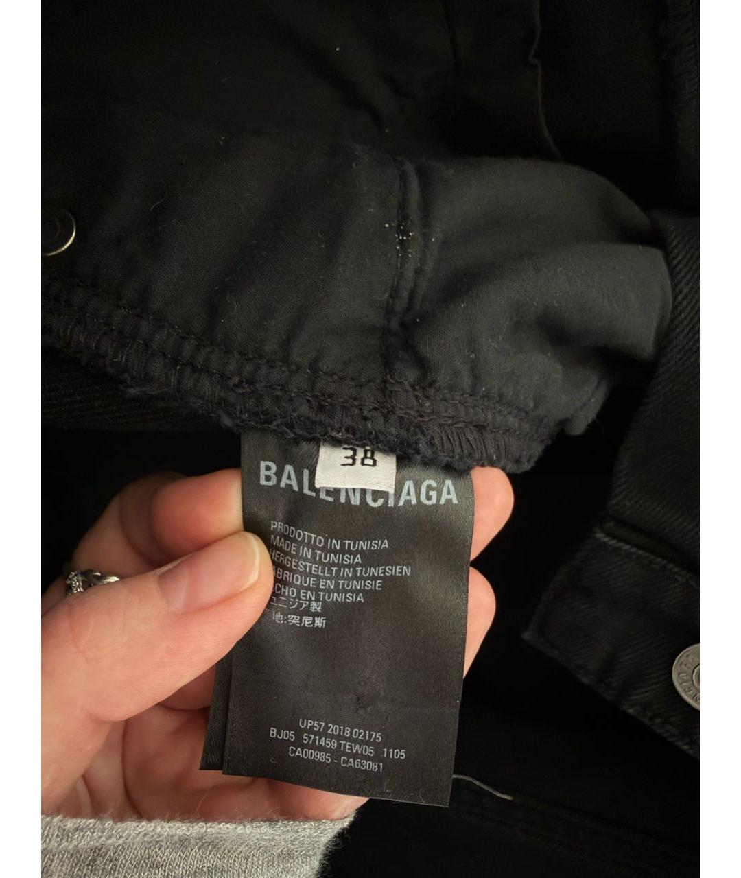 BALENCIAGA Черная деним юбка мини, фото 3