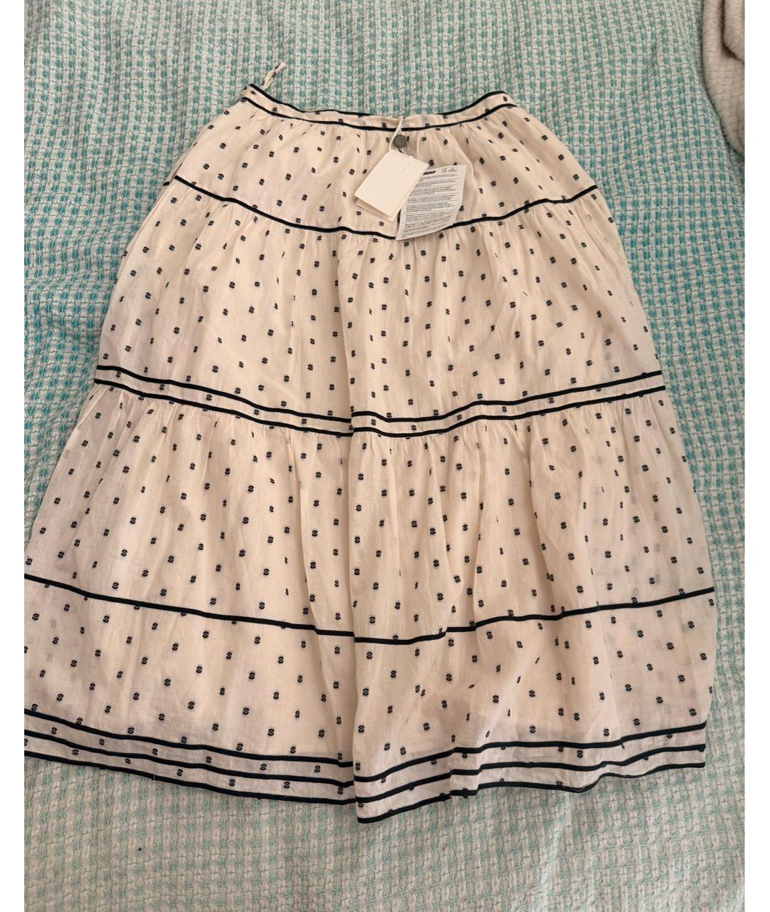 ULLA JOHNSON Бежевая хлопковая юбка макси, фото 2