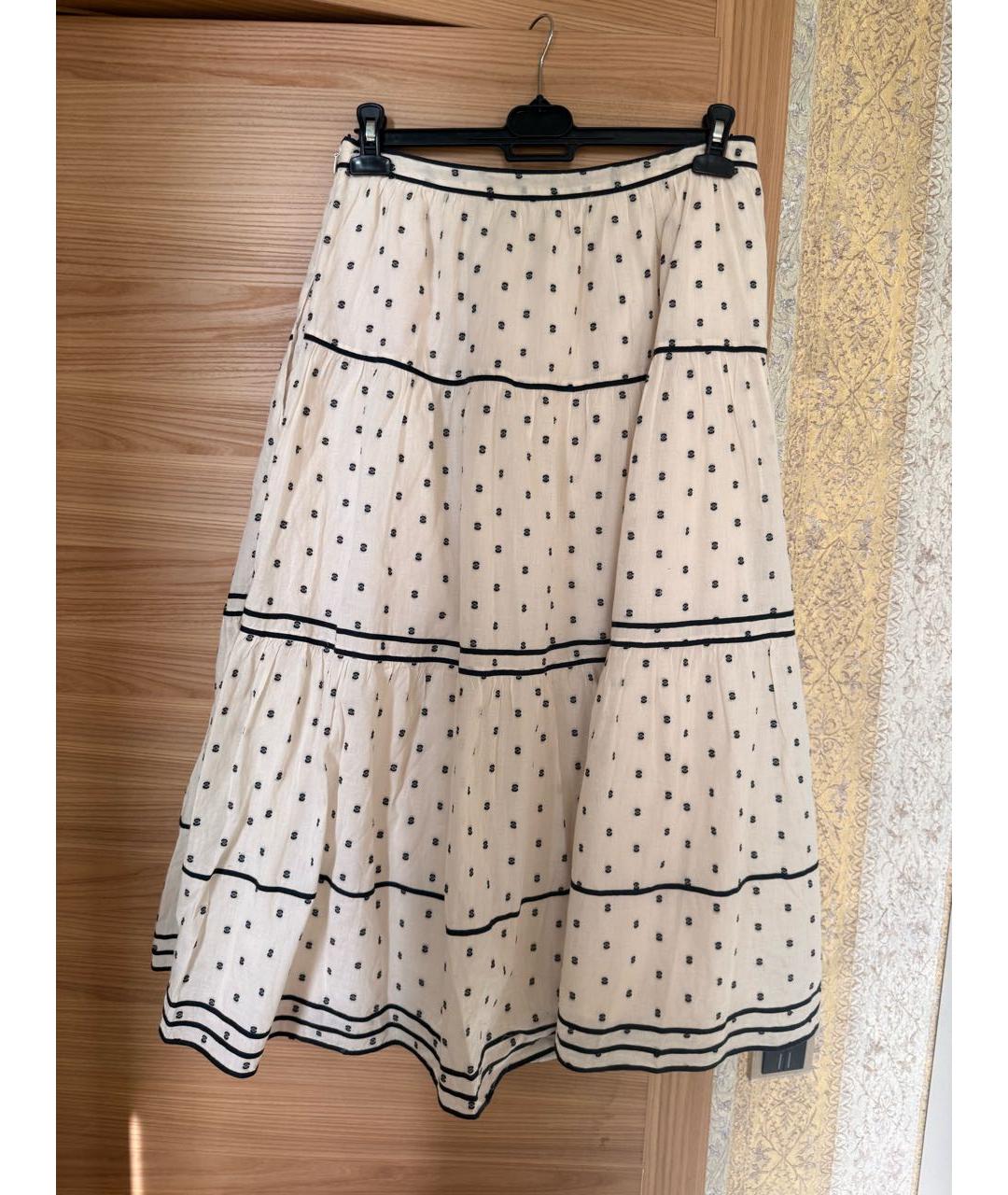 ULLA JOHNSON Бежевая хлопковая юбка макси, фото 6