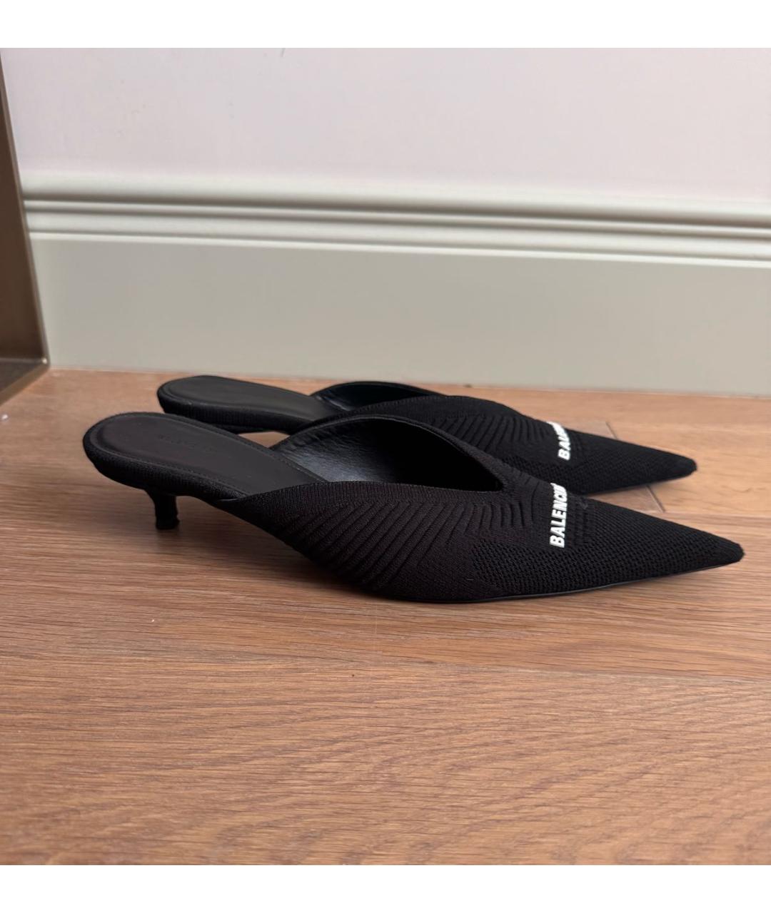 BALENCIAGA Черные текстильные мюли, фото 5