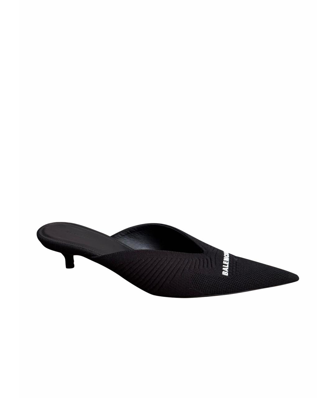 BALENCIAGA Черные текстильные мюли, фото 1