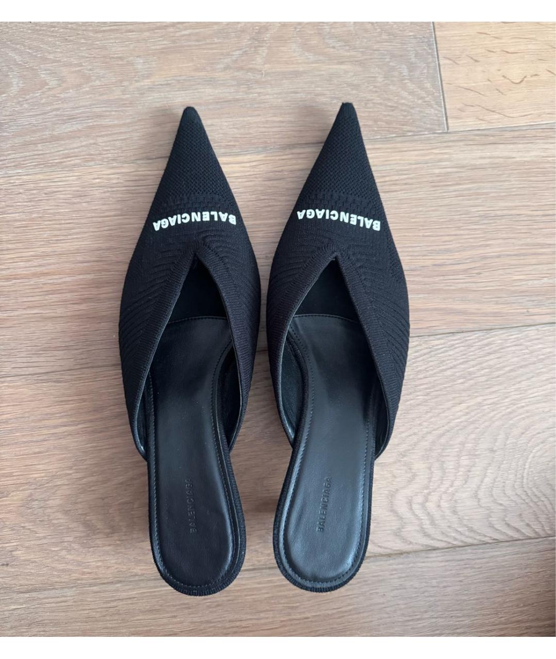 BALENCIAGA Черные текстильные мюли, фото 3