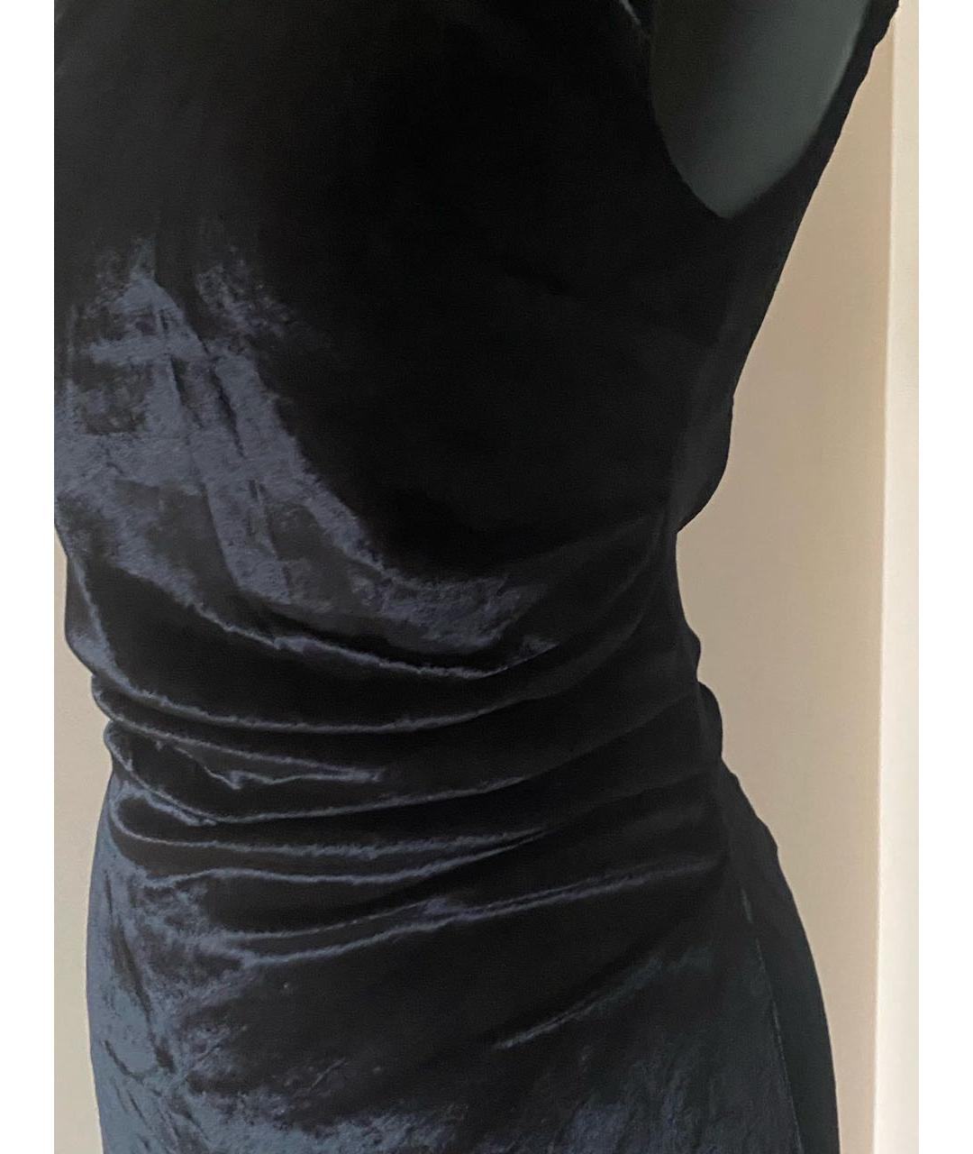STAUD Черное бархатное коктейльное платье, фото 4