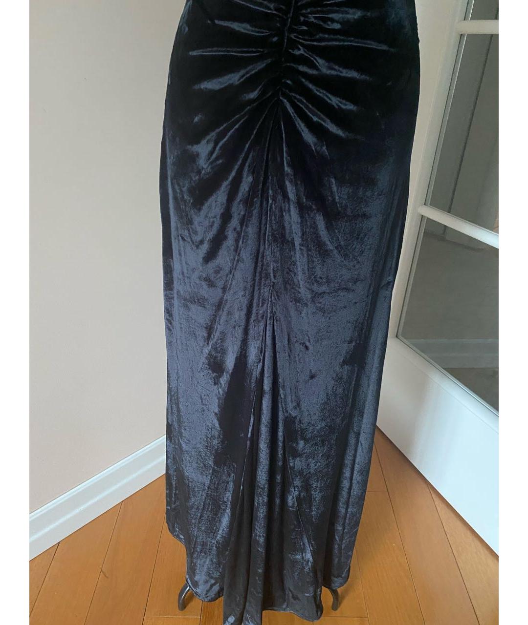 STAUD Черное бархатное коктейльное платье, фото 8